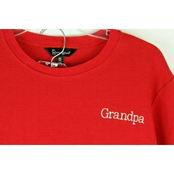 Pajamagram Pajamas Mens Small Grandpa Red Plaid Thermal - Picture 2 of 9